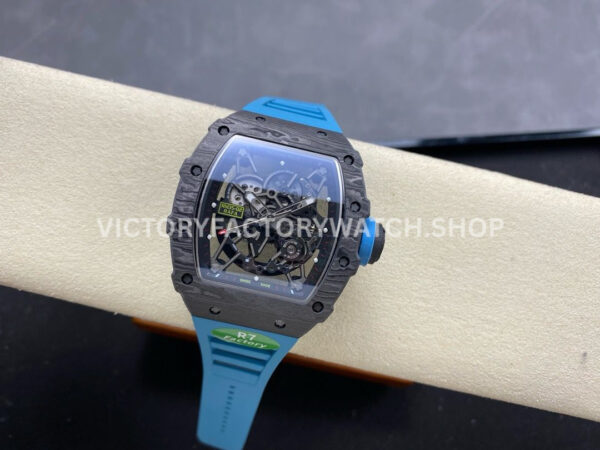 R7 Factory Richard Mille RM35-02 44.5mm Carbon Fiber Blue Rubber Strap Skeletonized Dial (9) R7 Factory Richard Mille RM 35-02 44.5mm Carbon Fiber Blue Rubber Strap Skeletonized Dial