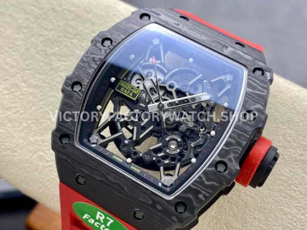 R7 Factory Richard Mille RM35-02 44.5mm Carbon Fiber Red Rubber Strap Skeletonized Dial (10) R7 Factory Richard Mille RM 35-02 44.5mm Carbon Fiber Red Rubber Strap Skeletonized Dial