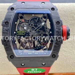 R7 Factory Richard Mille RM 35-02 carbon fiber red rubber strap skeletonized dial