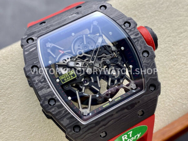 R7 Factory Richard Mille RM35-02 44.5mm Carbon Fiber Red Rubber Strap Skeletonized Dial (6) R7 Factory Richard Mille RM 35-02 44.5mm Carbon Fiber Red Rubber Strap Skeletonized Dial