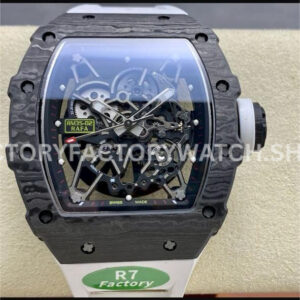 R7 Factory Richard Mille RM 35-02 carbon fiber white rubber strap skeletonized dial