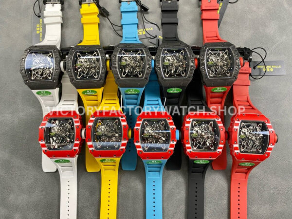 R7 Factory Richard Mille RM35-02 44.5mm Carbon Fiber White Rubber Strap Skeletonized Dial (5) R7 Factory Richard Mille RM 35-02 44.5mm Carbon Fiber White Rubber Strap Skeletonized Dial