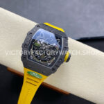 R7 Factory Richard Mille RM35-02 44.5mm Carbon Fiber Yellow Rubber Strap Skeletonized Dial (3) R7 Factory Richard Mille RM 35-02 44.5mm Carbon Fiber Yellow Rubber Strap Skeletonized Dial