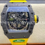 R7 Factory Richard Mille RM35-02 44.5mm Carbon Fiber Yellow Rubber Strap Skeletonized Dial (5) R7 Factory Richard Mille RM 35-02 carbon fiber yellow rubber strap skeletonized dial