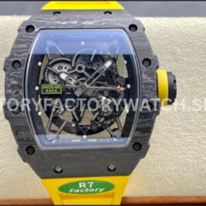 R7 Factory Richard Mille RM 35-02 carbon fiber yellow rubber strap skeletonized dial
