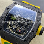 R7 Factory Richard Mille RM35-02 44.5mm Carbon Fiber Yellow Rubber Strap Skeletonized Dial (6) R7 Factory Richard Mille RM 35-02 44.5mm Carbon Fiber Yellow Rubber Strap Skeletonized Dial