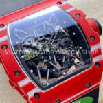 R7 Factory Richard Mille RM35-02 44.5mm Red Carbon Fiber Black Rubber Strap Skeletonized Dial (10) R7 Factory Richard Mille RM 35-02 44.5mm Red Carbon Fiber Black Rubber Strap Skeletonized Dial