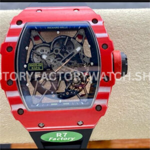 R7 Factory Richard Mille RM 35-02 red carbon fiber black rubber strap skeletonized dial