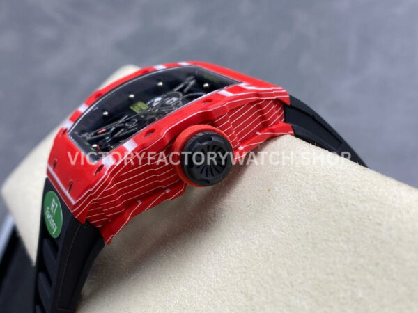 R7 Factory Richard Mille RM35-02 44.5mm Red Carbon Fiber Black Rubber Strap Skeletonized Dial (4) R7 Factory Richard Mille RM 35-02 44.5mm Red Carbon Fiber Black Rubber Strap Skeletonized Dial