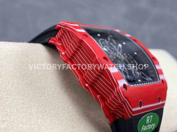 R7 Factory Richard Mille RM35-02 44.5mm Red Carbon Fiber Black Rubber Strap Skeletonized Dial (7) R7 Factory Richard Mille RM 35-02 44.5mm Red Carbon Fiber Black Rubber Strap Skeletonized Dial