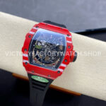 R7 Factory Richard Mille RM35-02 44.5mm Red Carbon Fiber Black Rubber Strap Skeletonized Dial (9) R7 Factory Richard Mille RM 35-02 44.5mm Red Carbon Fiber Black Rubber Strap Skeletonized Dial