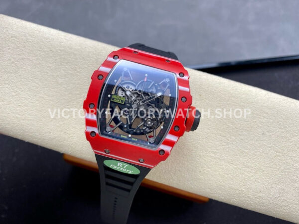 R7 Factory Richard Mille RM35-02 44.5mm Red Carbon Fiber Black Rubber Strap Skeletonized Dial (9) R7 Factory Richard Mille RM 35-02 44.5mm Red Carbon Fiber Black Rubber Strap Skeletonized Dial