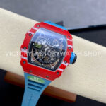 R7 Factory Richard Mille RM35-02 44.5mm Red Carbon Fiber Blue Rubber Strap Skeletonized Dial (4) R7 Factory Richard Mille RM 35-02 44.5mm Red Carbon Fiber Blue Rubber Strap Skeletonized Dial