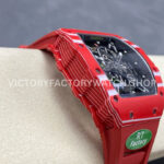 R7 Factory Richard Mille RM 35-02 44.5mm Red Carbon Fiber Red Rubber Strap Skeletonized Dial