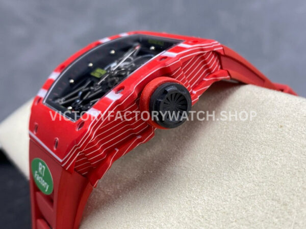 R7 Factory Richard Mille RM 35-02 44.5mm Red Carbon Fiber Red Rubber Strap Skeletonized Dial