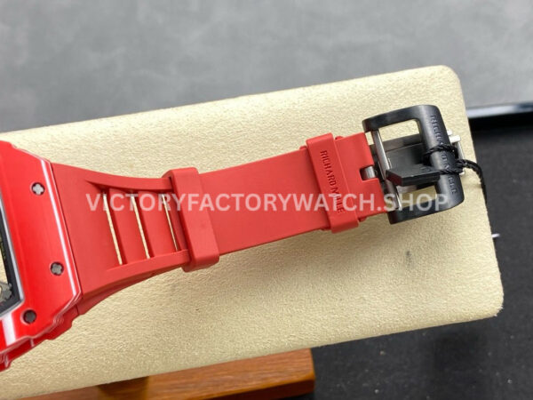 R7 Factory Richard Mille RM 35-02 44.5mm Red Carbon Fiber Red Rubber Strap Skeletonized Dial