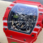 R7 Factory Richard Mille RM 35-02 44.5mm Red Carbon Fiber Red Rubber Strap Skeletonized Dial