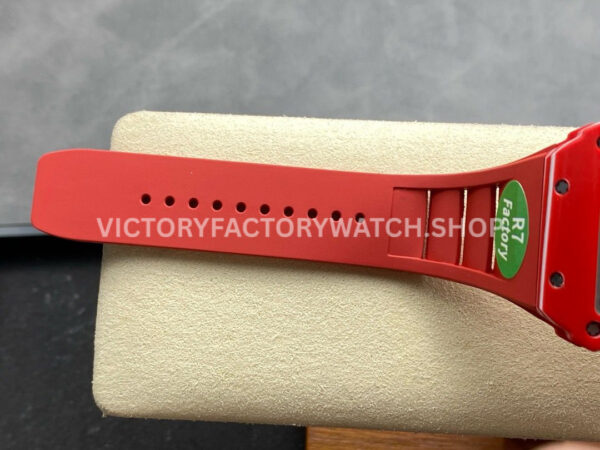 R7 Factory Richard Mille RM 35-02 44.5mm Red Carbon Fiber Red Rubber Strap Skeletonized Dial