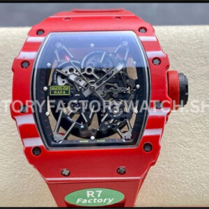 R7 Factory Richard Mille RM 35-02 red carbon fiber red rubber strap skeletonized dial