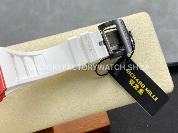 R7 Factory Richard Mille RM35-02 44.5mm Red Carbon Fiber White Rubber Strap Skeletonized Dial (2) R7 Factory Richard Mille RM 35-02 44.5mm Red Carbon Fiber White Rubber Strap Skeletonized Dial