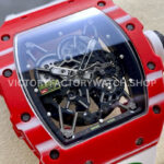 R7 Factory Richard Mille RM35-02 44.5mm Red Carbon Fiber White Rubber Strap Skeletonized Dial (3) R7 Factory Richard Mille RM 35-02 44.5mm Red Carbon Fiber White Rubber Strap Skeletonized Dial