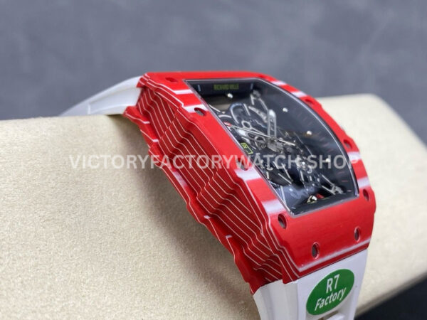 R7 Factory Richard Mille RM35-02 44.5mm Red Carbon Fiber White Rubber Strap Skeletonized Dial (4) R7 Factory Richard Mille RM 35-02 44.5mm Red Carbon Fiber White Rubber Strap Skeletonized Dial