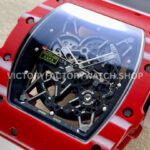 R7 Factory Richard Mille RM35-02 44.5mm Red Carbon Fiber White Rubber Strap Skeletonized Dial (5) R7 Factory Richard Mille RM 35-02 44.5mm Red Carbon Fiber White Rubber Strap Skeletonized Dial