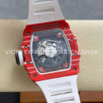 R7 Factory Richard Mille RM35-02 44.5mm Red Carbon Fiber White Rubber Strap Skeletonized Dial (6) R7 Factory Richard Mille RM 35-02 44.5mm Red Carbon Fiber White Rubber Strap Skeletonized Dial