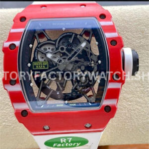 R7 Factory Richard Mille RM 35-02 red carbon fiber white rubber strap skeletonized dial