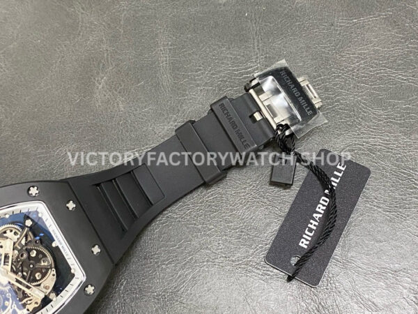 RM Factory Richard Mille RM 055 42.7mm Black Ceramic Black Rubber Strap Skeletonized White Dial