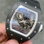RM Factory Richard Mille RM 055 42.7mm Black Ceramic Black Rubber Strap Skeletonized White Dial