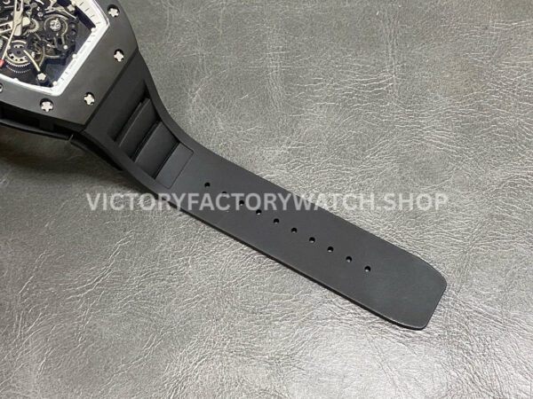 RM Factory Richard Mille RM 055 42.7mm Black Ceramic Black Rubber Strap Skeletonized White Dial
