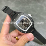 RM Factory Richard Mille RM 055 42.7mm Black Ceramic Black Rubber Strap Skeletonized White Dial