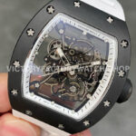 RM Factory Richard Mille RM 055 42.7mm Black Ceramic White Rubber Strap Skeletonized White Dial (4) RM Factory Richard Mille RM 055 42.7mm Black Ceramic White Rubber Strap Skeletonized White Dial