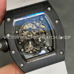 RM Factory Richard Mille RM 055 42.7mm Black Ceramic White Rubber Strap Skeletonized White Dial (7) RM Factory Richard Mille RM 055 42.7mm Black Ceramic White Rubber Strap Skeletonized White Dial