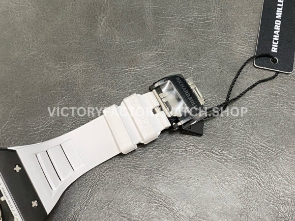 RM Factory Richard Mille RM 055 42.7mm Black Ceramic White Rubber Strap Skeletonized White Dial (8) RM Factory Richard Mille RM 055 42.7mm Black Ceramic White Rubber Strap Skeletonized White Dial