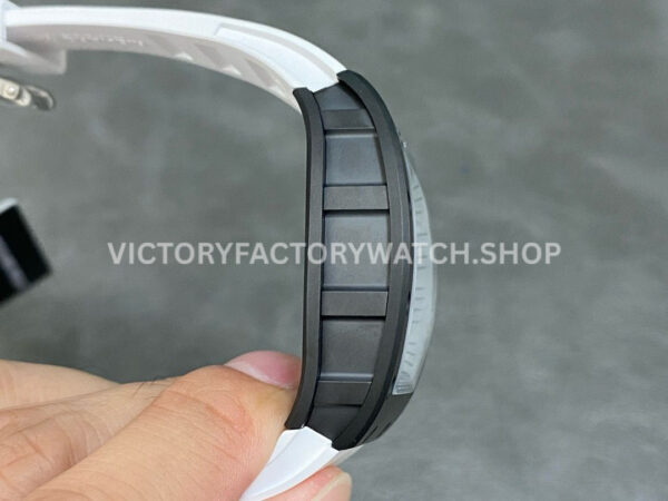 RM Factory Richard Mille RM 055 42.7mm Black Ceramic White Rubber Strap Skeletonized White Dial (9) RM Factory Richard Mille RM 055 42.7mm Black Ceramic White Rubber Strap Skeletonized White Dial
