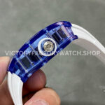 RM Factory Richard Mille RM 055 42.7mm Blue Synthetic Crystal White Rubber Strap Skeletonized White Dial