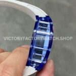RM Factory Richard Mille RM 055 42.7mm Blue Synthetic Crystal White Rubber Strap Skeletonized White Dial