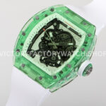 RM Factory Richard Mille RM 055 42.7mm Green Synthetic Crystal White Rubber Strap Skeletonized Wh (1) RM Factory Richard Mille RM 055 42.7mm Green Synthetic Crystal White Rubber Strap Skeletonized White Dial
