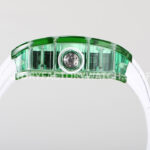 RM Factory Richard Mille RM 055 42.7mm Green Synthetic Crystal White Rubber Strap Skeletonized Wh ( (3) RM Factory Richard Mille RM 055 42.7mm Green Synthetic Crystal White Rubber Strap Skeletonized White Dial
