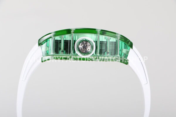 RM Factory Richard Mille RM 055 42.7mm Green Synthetic Crystal White Rubber Strap Skeletonized Wh ( (3) RM Factory Richard Mille RM 055 42.7mm Green Synthetic Crystal White Rubber Strap Skeletonized White Dial