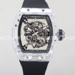 RM Factory Richard Mille RM 055 42.7mm Synthetic Crystal Black Rubber Strap Skeletonized Blac RM Factory Richard Mille RM 055 42.7mm synthetic crystal black rubber strap skeletonized black dial