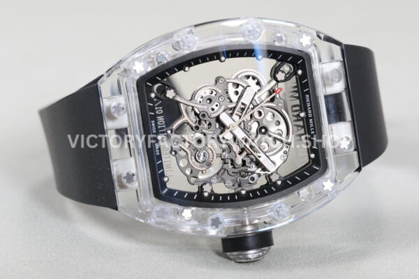 RM Factory Richard Mille RM 055 42.7mm Synthetic Crystal Black Rubber Strap Skeletonized Blac (3) RM Factory Richard Mille RM 055 42.7mm Synthetic Crystal Black Rubber Strap Skeletonized Black Dial