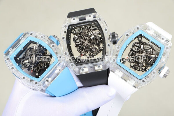 RM Factory Richard Mille RM 055 42.7mm Synthetic Crystal Black Rubber Strap Skeletonized Blac (8) RM Factory Richard Mille RM 055 42.7mm Synthetic Crystal Black Rubber Strap Skeletonized Black Dial