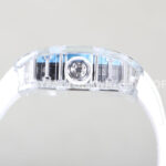 RM Factory Richard Mille RM 055 42.7mm Synthetic Crystal White Rubber Strap Skeletonized ( (3) RM Factory Richard Mille RM 055 42.7mm Synthetic Crystal White Rubber Strap Skeletonized Sky Blue Dial