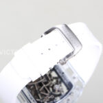 RM Factory Richard Mille RM 055 42.7mm Synthetic Crystal White Rubber Strap Skeletonized ( (4) RM Factory Richard Mille RM 055 42.7mm Synthetic Crystal White Rubber Strap Skeletonized Sky Blue Dial