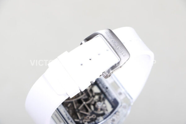 RM Factory Richard Mille RM 055 42.7mm Synthetic Crystal White Rubber Strap Skeletonized ( (4) RM Factory Richard Mille RM 055 42.7mm Synthetic Crystal White Rubber Strap Skeletonized Sky Blue Dial