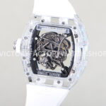 RM Factory Richard Mille RM 055 42.7mm Synthetic Crystal White Rubber Strap Skeletonized ( (6) RM Factory Richard Mille RM 055 42.7mm Synthetic Crystal White Rubber Strap Skeletonized Sky Blue Dial
