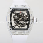RM Factory Richard Mille RM 055 42.7mm Synthetic Crystal White Rubber Strap Skeletonized Blac RM Factory Richard Mille RM 055 42.7mm synthetic crystal white rubber strap skeletonized black dial